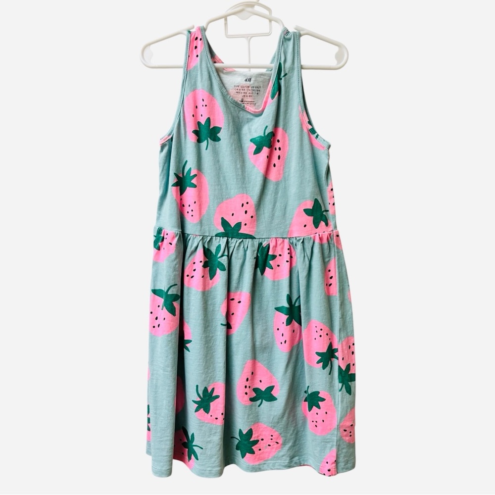 H&M Kids | Strawberry Print Dress + Shorts Set